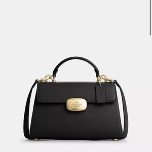 Coach Black Eliza Bag with Gold Accents